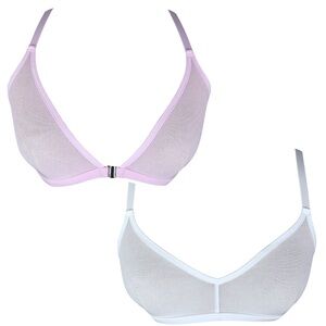 Negative Underwear Sieve Bra TWO sz 0 * Racerback Regular White Racerback Pink